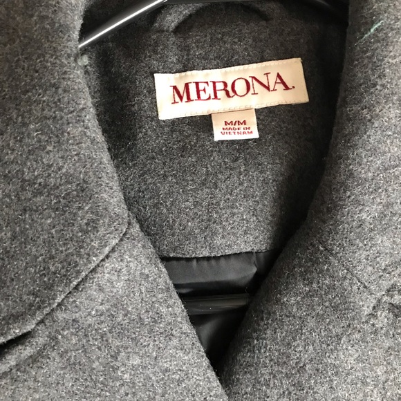 Merona Gray Wool Blend Peacoat - Picture 3 of 5